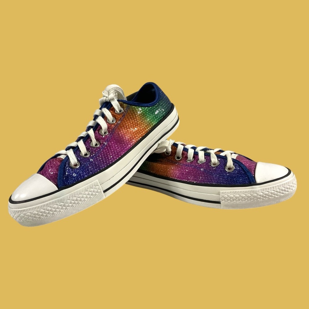 Converse Unisex Rainbow Sequin Chuck Taylor All Star Low-Top Sneakers M Sz 6/W 8